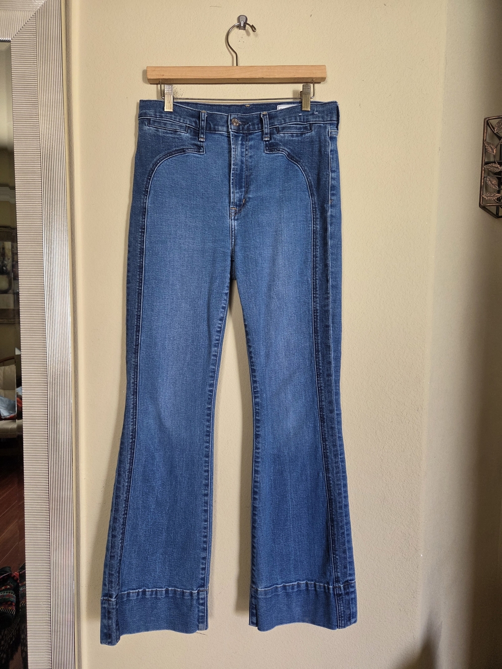 GAP Patchwork Western Two-Tone 70s Flare High Rise Women's Jeans